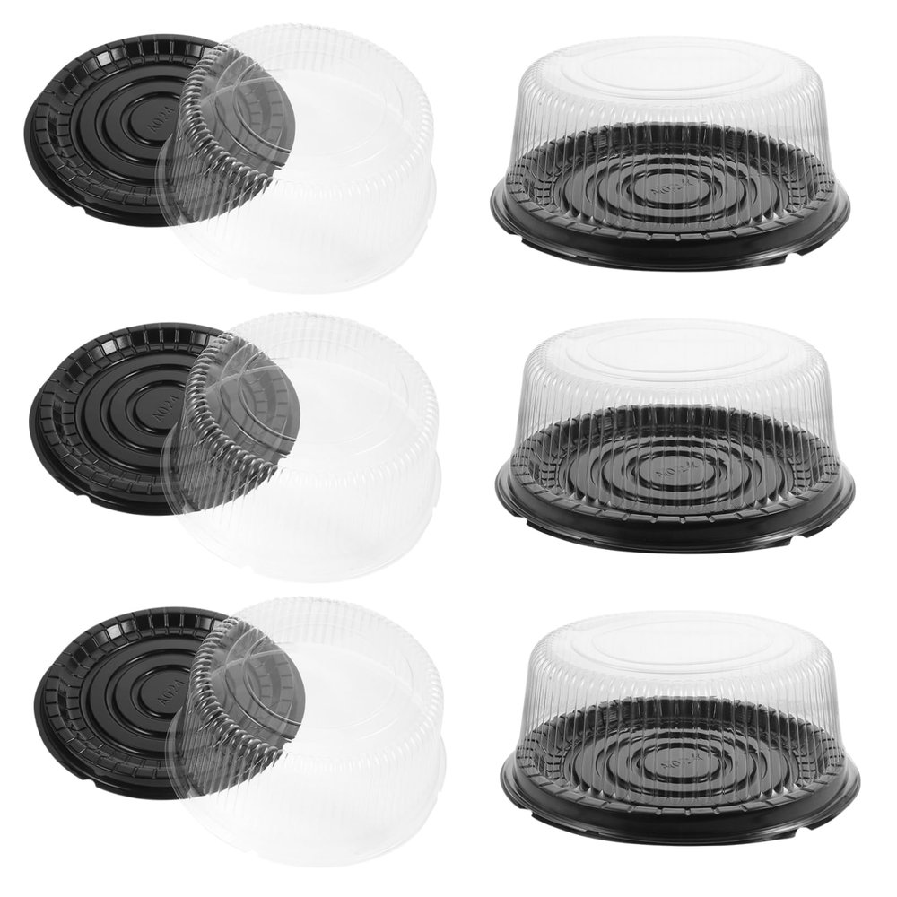 10pcs Cake Box Plastic Display Container Round Carrier Dome Containers with Lids Pastry Bakery Boxes Mini