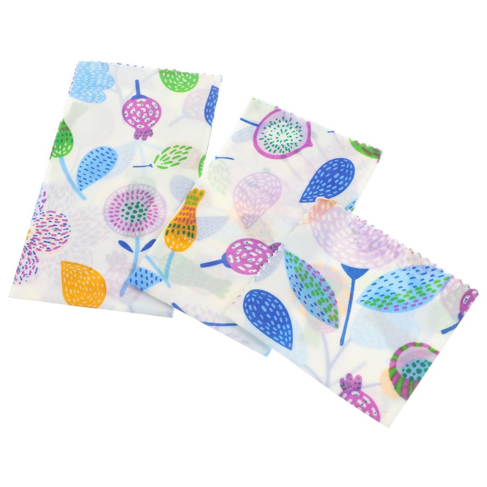 ROMISBABA 3pcs Organic Cotton Beeswax Wraps Food Preservation Cloth Set (s, M, L) Reusable Food Wraps for Bowls and Kitchen Storage Sustainable Wrappers for Home
