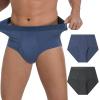 GRESTU Men's Incontinence high-Waisted Underwear Washable 2-Pack, Excellent Absorbency, Leakproof, Breathable Cotton Briefs Dark Grey, Blue S view 1