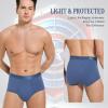 GRESTU Men's Incontinence high-Waisted Underwear Washable 2-Pack, Excellent Absorbency, Leakproof, Breathable Cotton Briefs Dark Grey, Blue S view 2