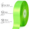 CLUEWR Fluorescent Apple Green Satin Ribbon, 1 Inch, 50 Yards view 4