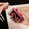 Automatic Floss Dispenser Portable Dental Floss Holder Can Hold 50 Floss Picks - Hygienic Press and Pop Floss Dispenser Case - Refillable Travel Floss Case for Pocket, Purse and Car - Black Pink view 2