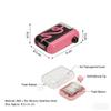 Automatic Floss Dispenser Portable Dental Floss Holder Can Hold 50 Floss Picks - Hygienic Press and Pop Floss Dispenser Case - Refillable Travel Floss Case for Pocket, Purse and Car - Black Pink view 3