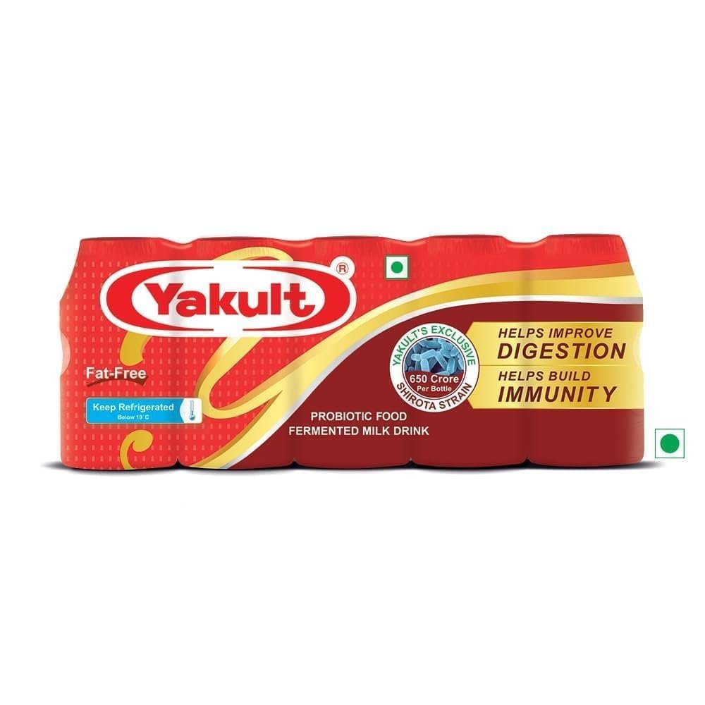 Yakult Probiotic Drink Original Probiotic Fermented Milk Drink (pack of 2) (10 yakult) 65 Ml Each[2.19 Fl Oz]