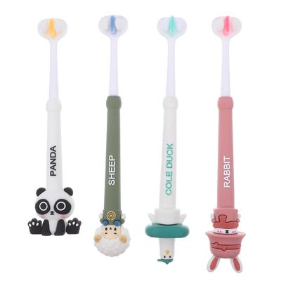 Wakauto 3-Sided Toothbrush 4pcs Extra Soft Bristles for Gentle Care, Sized Handle Suitable for Boys and Ages 3