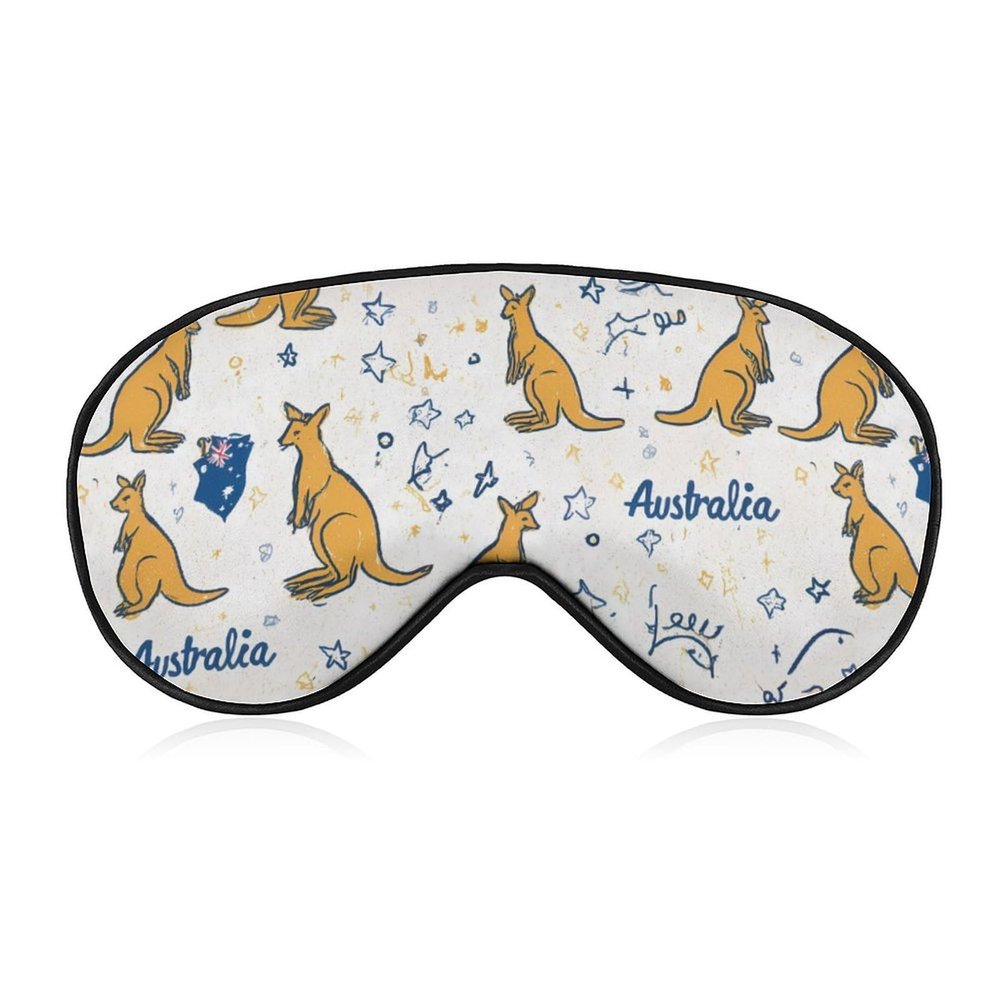 Australia Kangaroos Flags Soft Sleep Mask Eye Masks Cover with Adjustable Strap