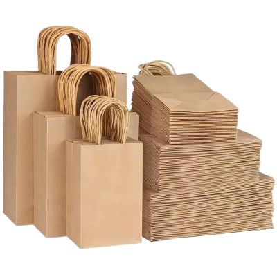Alianm Gift Bags Bulk 30/60/150pcs Party Favor Bags Recyclable Kraft Paper Shopping for Birthday Gift Candy Treat(150pcs)