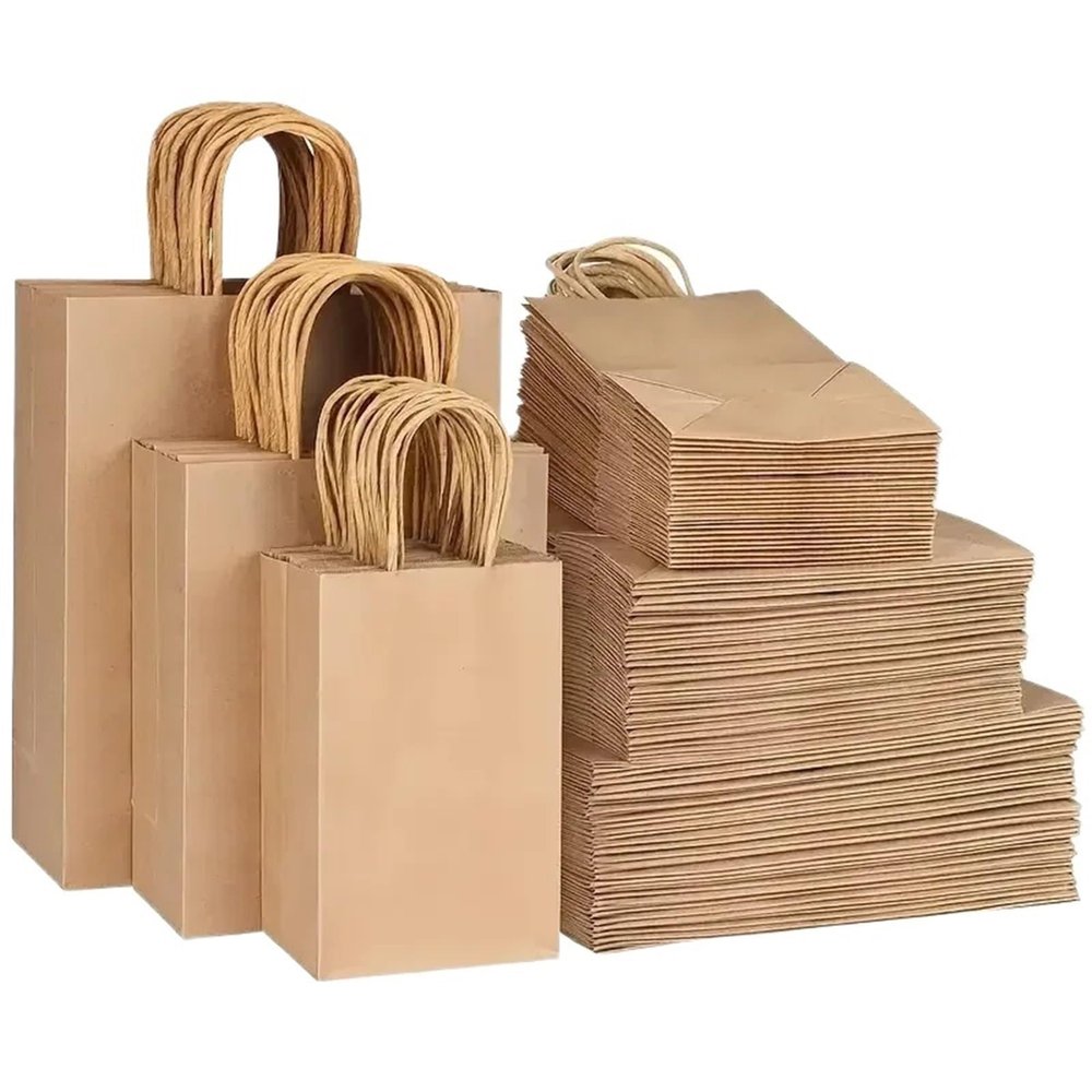Alianm Gift Bags Bulk 30/60/150pcs Party Favor Bags Recyclable Kraft Paper Shopping for Birthday Gift Candy Treat(150pcs)