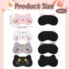 ElevateTech Sleep Mask for Kids, 4 Pcs Cute Cat Sleeping Mask Soft Plush Blindfold Fuffy Sleeping Eye Cover Eyeshade Funny Animal Kitten Eye Masks for Women Men Home Travel Nap Party Supplies view 2