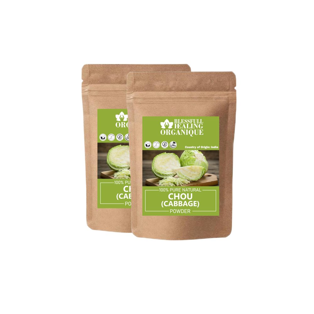 Blessfull Healing Organic Cabbage Powder 100% Pure Natural 100 Gram (3.52 oz) Each (Pack of 2) = 200 Grams, Vegan