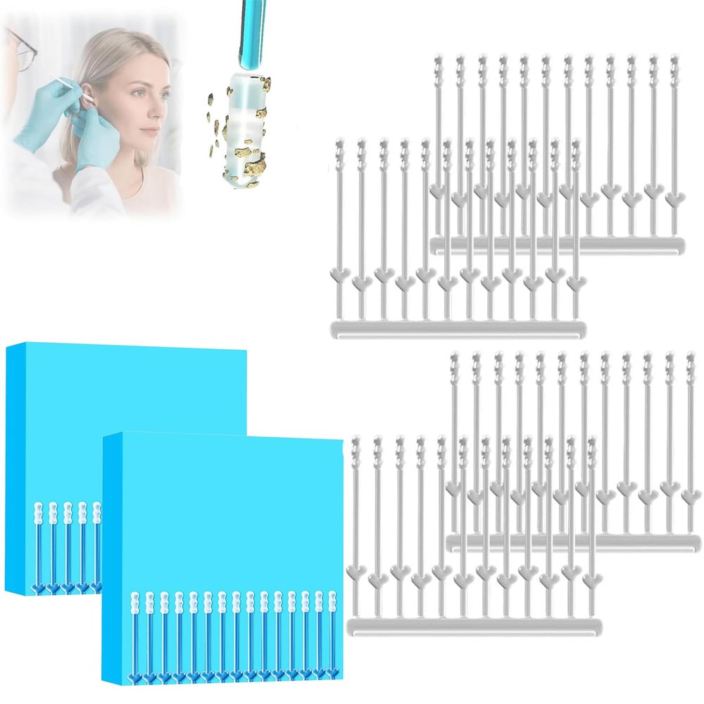 48Pcs Earwax Removal Adhesive Swabs, Sticky Ear Cleaning Stick, Reusable Earwax Removal Adhesive Swabs, Earwax Removal Tool, Gentle Does Not Harm Ears Care for Adults Elderly