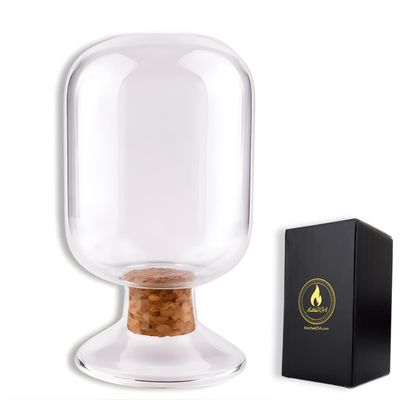 Decorative Glass Matches Cloche (Bottle ONLY) | Long Match Holder Jar for Farmhouse Coffee Table | Trending Gift Ideas Cute Candle Display