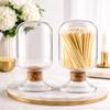 Decorative Glass Matches Cloche (Bottle ONLY) | Long Match Holder Jar for Farmhouse Coffee Table | Trending Gift Ideas Cute Candle Display view 2