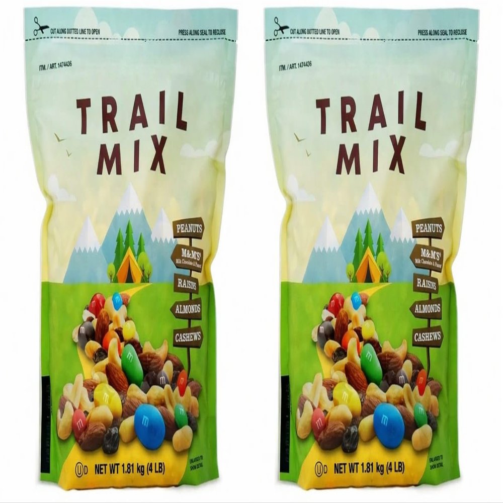 Trail Mix , Premium Mixed Nuts & Dried Fruit Snack, Energy Boosting, Sweet & Savory Blend, Perfect for Hiking, Travel & Everyday Snacking , Delicious blend of premium nuts and dried fruits for a balanced sweet and savory taste .. PACK OF 2 [ 128 OZ ,