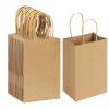 Alianm Gift Bags Bulk 50pcs Small Gift Bags, 5.25 X 3.75 X 8 Inches, Brown Kraft Paper Bags, Loose Retail Bags With Handles view 1