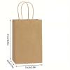 Alianm Gift Bags Bulk 50pcs Small Gift Bags, 5.25 X 3.75 X 8 Inches, Brown Kraft Paper Bags, Loose Retail Bags With Handles view 2