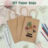 Alianm Gift Bags Bulk 50pcs Small Gift Bags, 5.25 X 3.75 X 8 Inches, Brown Kraft Paper Bags, Loose Retail Bags With Handles view 3