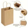 Alianm Gift Bags Bulk 50pcs Small Gift Bags, 5.25 X 3.75 X 8 Inches, Brown Kraft Paper Bags, Loose Retail Bags With Handles view 4