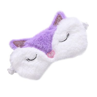 FUOYLOO Plush Sleep Eye Mask Lightproof Blindfold Soft Fox Design Comfortable Traveling Sleeping Shade for Men and Women