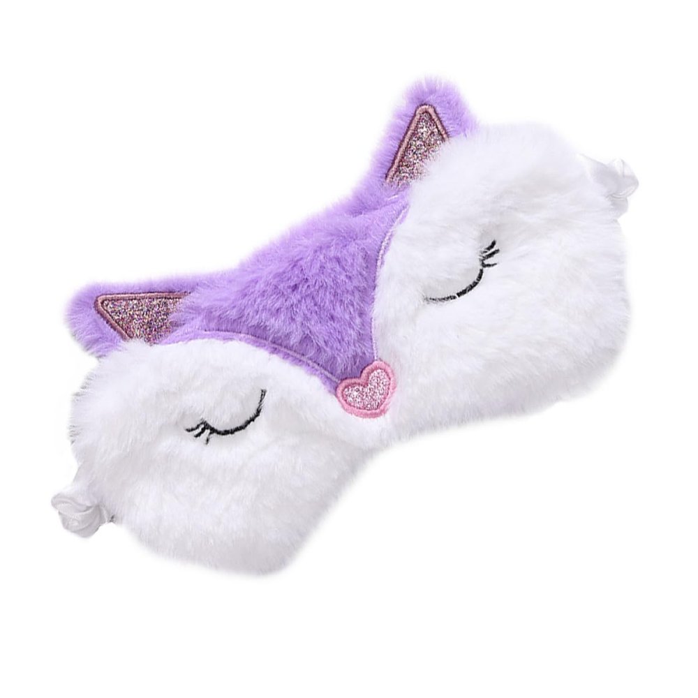 FUOYLOO Plush Sleep Eye Mask Lightproof Blindfold Soft Fox Design Comfortable Traveling Sleeping Shade for Men and Women