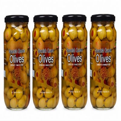 Spanish Queen Olives , Premium Large Green Olives, Firm & Juicy, Classic Mediterranean Snack, Perfect for Appetizers & Cocktails , Perfect for snacking, charcuterie boards, salads, and martinis , Naturally flavorful with a savory, slightly briny tast