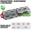 7 Day Compact Pill Organizer, Foldable Portable Travel Pill Box with Double Protection, Daily Small Pill Case Dispenser for Medication, Vitamins, Supplements (Clear Black) view 2