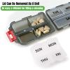7 Day Compact Pill Organizer, Foldable Portable Travel Pill Box with Double Protection, Daily Small Pill Case Dispenser for Medication, Vitamins, Supplements (Clear Black) view 4