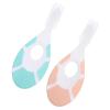 Ciieeo Toothbrush Set 2pcs Silicone Toothbrushes Soft Bristles Training Oral Care for Ages 0-10 in Mint Green and Light Pink Random Color view 1
