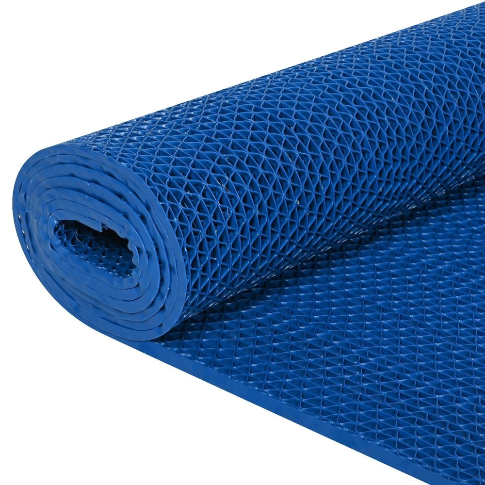 Drainage Non Slip Flooring Mats Swimming Pool Bathroom Anti-Fatigue Rubber Matts Heavy Duty Commercial Anti Slip Floor Mats for Garage Restaurant Sauna SPA(Blue,0.9 * 6m)