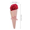 FOMIYES DIY Flower Cone Candy Bags 5pcs Pink Cone Candy Containers with Red Flowers and Pink Bow Wedding Favor Treat Bags for Party view 2