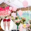 FOMIYES DIY Flower Cone Candy Bags 5pcs Pink Cone Candy Containers with Red Flowers and Pink Bow Wedding Favor Treat Bags for Party view 4
