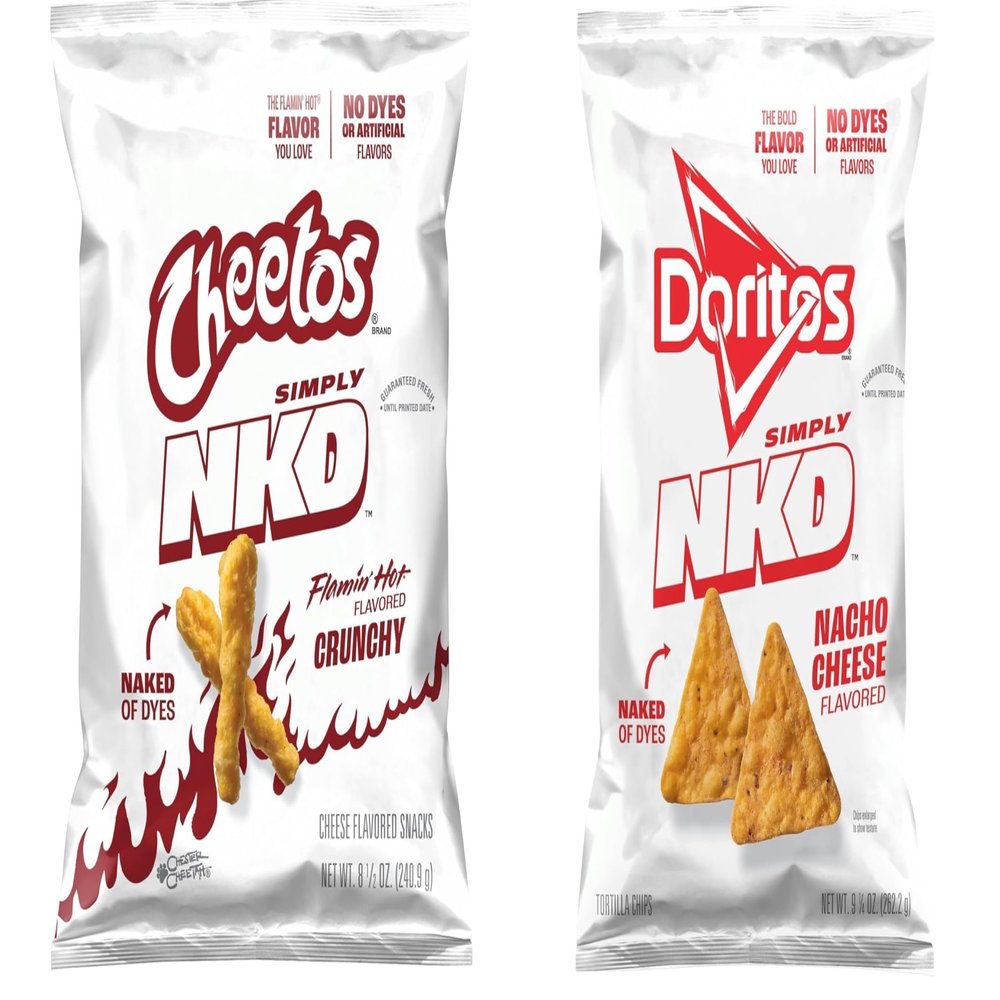 Cheetos & Doritos Simply NKD Chips No Dyes No Artificial Flavors - 2 bags (Cheetos Flamin Hot & Doritos Nacho Cheese)