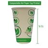 BioGreenChoice 16 oz. Compostable Eco-friendly Hot Paper Cup with PLA Lining, Single Wall Printed disposable Hot Coffee cups - (1000 Count- Bulk) view 2