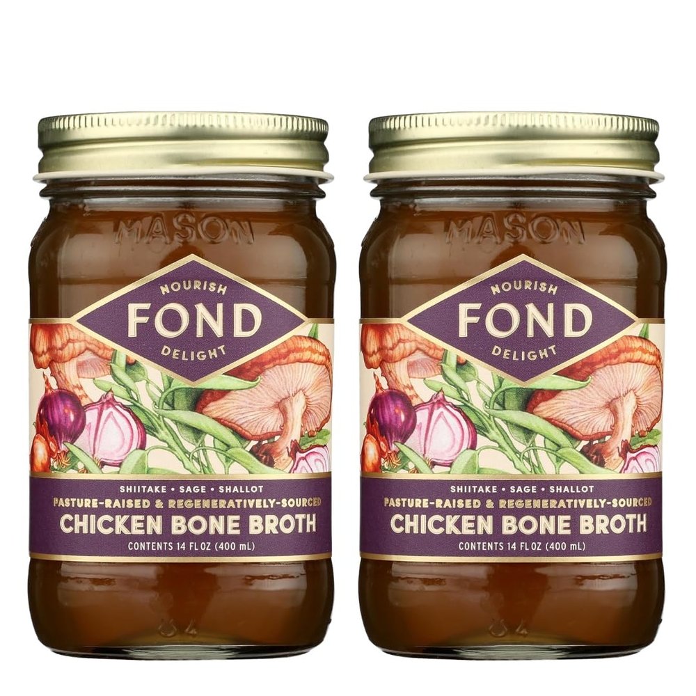 Bone Broth Chicken Shiitake (14 fl oz) Keto for Low Carb Diets High Protein Snacks Alternative Chicken Broth for Emergency and Survival Food Pack of 2