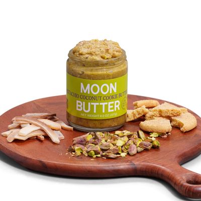 Pistachio Coconut Cookie Butter All-Natural Pistachio Butter with Real Vanilla Bean Paste & Dried Coconut Cookie-Inspired, 10oz Jar