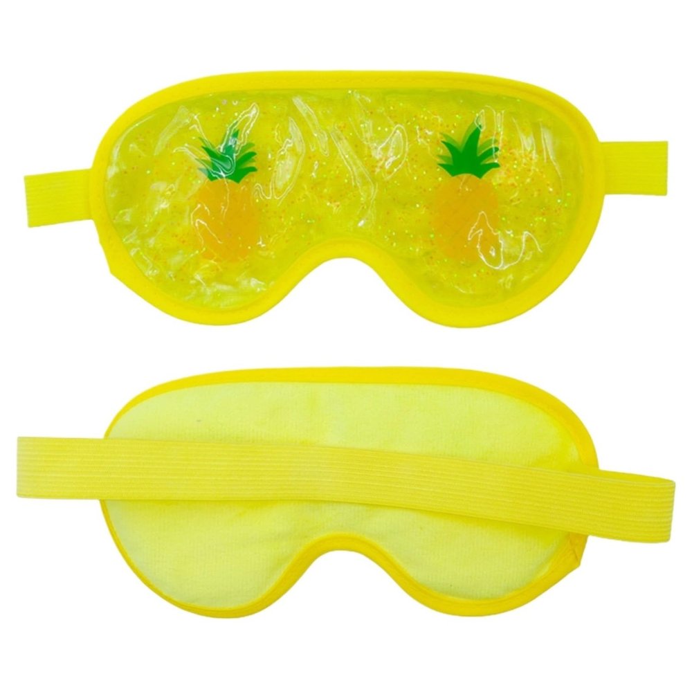 WAGJIA Cooling Gel Eye Mask with Fruit Print, Reusable PVC Ice Pack for Cold & Hot Therapy, Soft Comfortable Eye Cover for Migraines, Headaches, Skin Care(Yellow)
