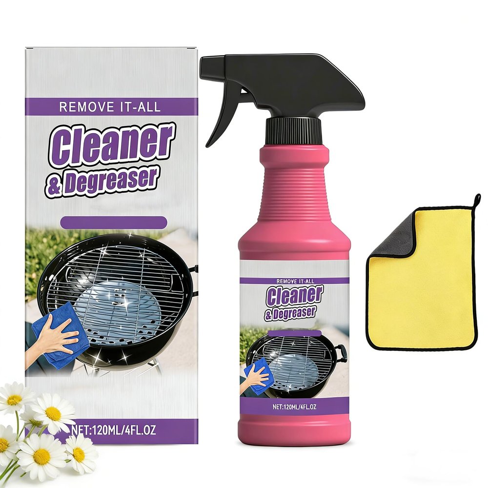 Fast-Acting Heavy-Duty Grill Degreaser Spray, Heavy Duty Degreaser Cleaner Spray, Grill Cleaner For Outdoor Grills, Bbq Grill Cleaner (1pcs)