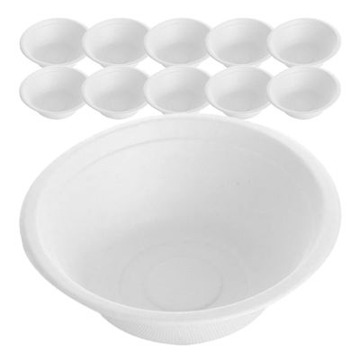 Alipis 100pcs Biodegradable Paper Pulp Soup Bowls 500ml Disposable Food Bowls for Camping, Takeaway, and Home Use