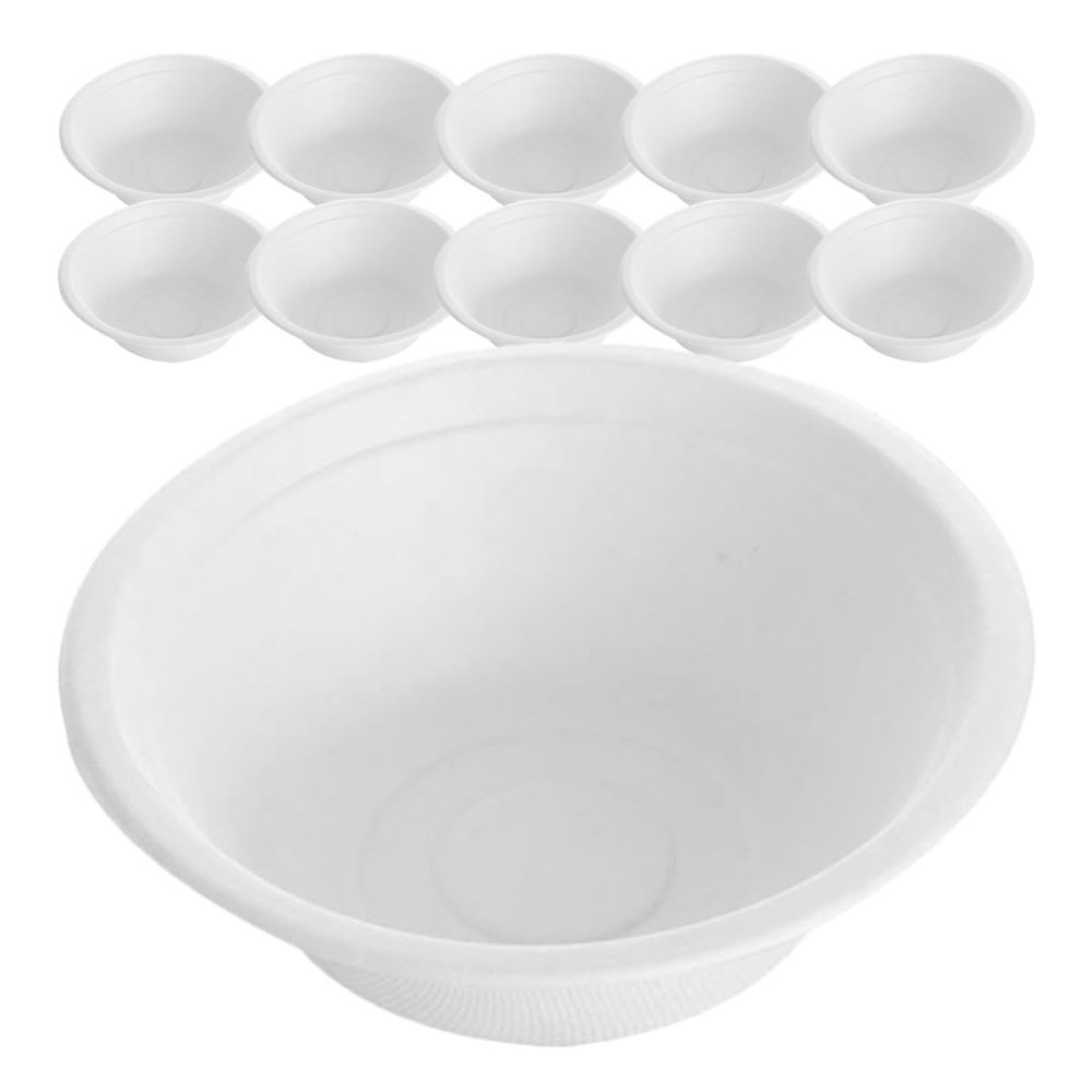 Alipis 100pcs Biodegradable Paper Pulp Soup Bowls 500ml Disposable Food Bowls for Camping, Takeaway, and Home Use