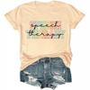 Speech Therapy Shirt for Women, Speech Therapy Pathologist V Neck T-Shirt Communication Therapist Casual Tees Khaki view 1