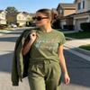 Speech Therapy Shirt for Women, Speech Therapy Pathologist V Neck T-Shirt Communication Therapist Casual Tees Khaki view 3