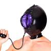 PRLQSW Latex Hood Unisex Zipper Back Rubber Mask Open Eyes Mouth Nose Handmade for Club Party Special Cool(Size:L) view 2