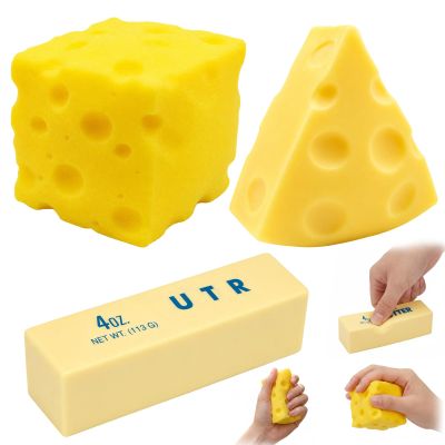 Cheese Squishy, Butter Squeeze Slow Rising Soft Fidget for Stress Relief Anxiety Sensory Gifts for Adults