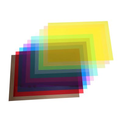COOLHIYA 10pcs A4 Pvc Cellophane Sheets Multi- Wrap Film for DIY Decorations Window Tinting and Lighting Gel Filters