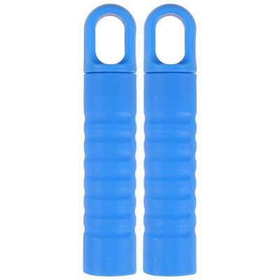 BETOOKY 2pcs Mop Handle Grip Replacement Sleeve 25mm Inner Diameter Blue Non-Slip Mop Rod End Cap with Hanging Hole for Cleaning Accessories