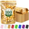 ANZNKU 100PCS Mylar Bags Resealable Large Smell Proof Bags(Gold, 8x12) view 1