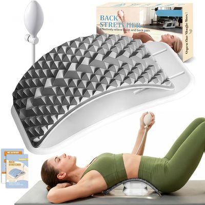 Back Stretcher for Back Pain, Adjustable Height & Soft Sponge Material