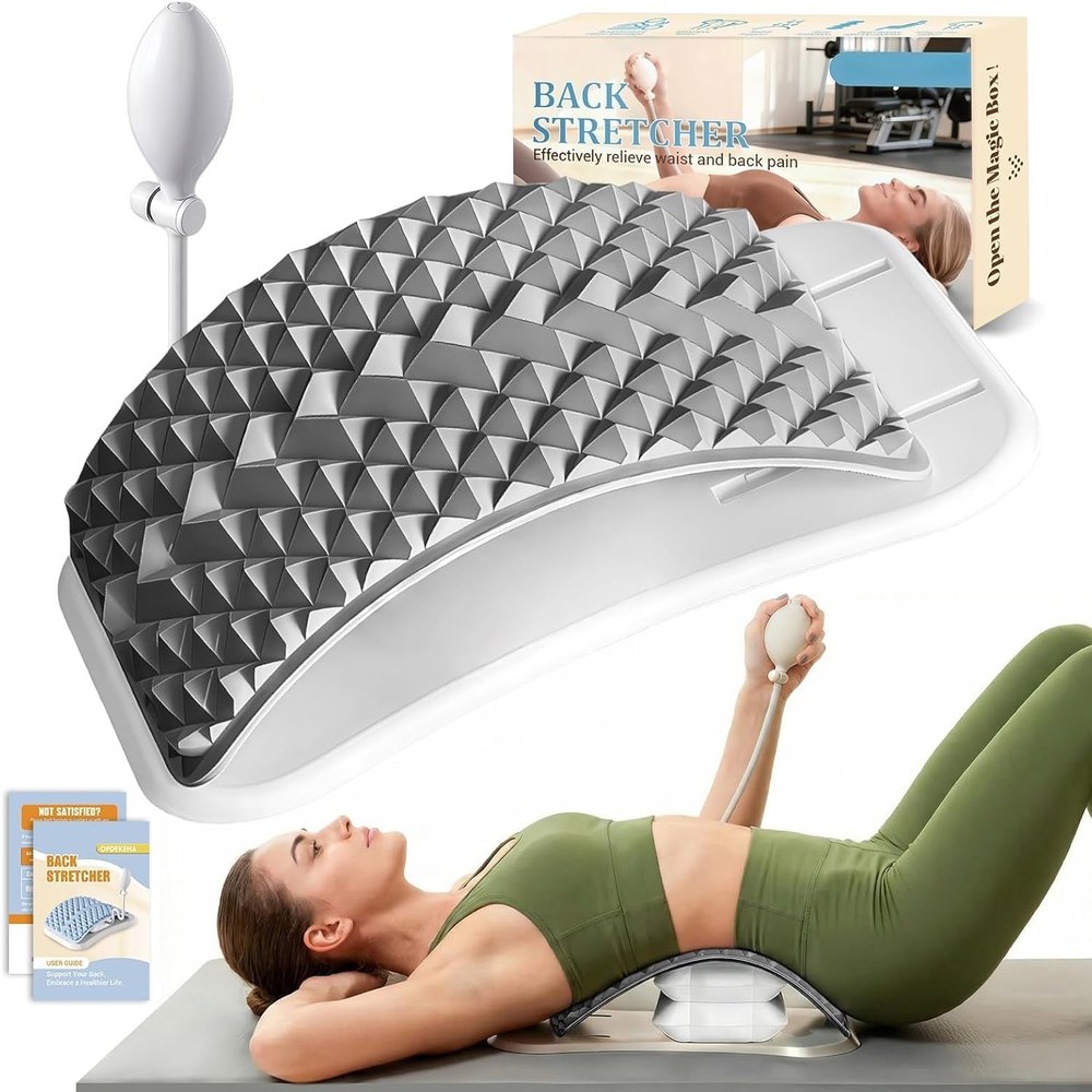 Back Stretcher for Back Pain, Adjustable Height & Soft Sponge Material