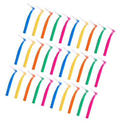 Alasum 30pcs Interdental Toothbrushes Small Head Dental Flossing Brushes for Braces Oral Cleaning Between Teeth Multi-Color Pack for Daily Gum Care