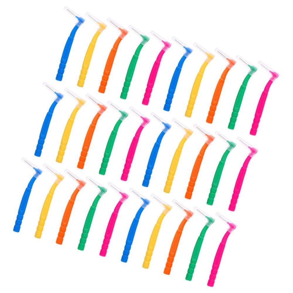 Alasum 30pcs Interdental Toothbrushes Small Head Dental Flossing Brushes for Braces Oral Cleaning Between Teeth Multi-Color Pack for Daily Gum Care
